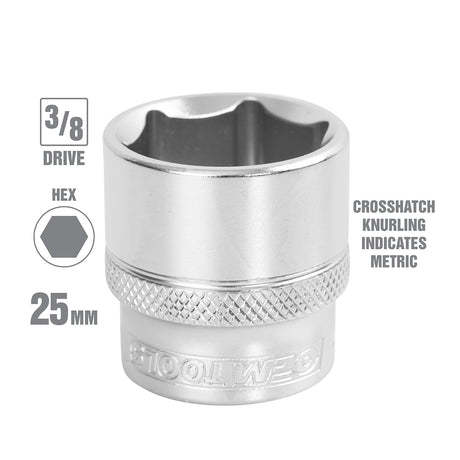 OEMTOOLS 22299 3/8 Inch Drive 6 Pt. Socket (25 mm) Additional Image 1