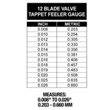 OEMTOOLS 25304 12 Blade Valve Tap Feeler Gauge Additional Image 5
