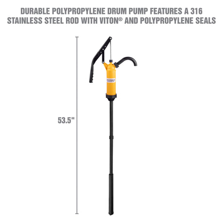 OEMTOOLS 24472 Lever Action Barrel Pump - Polypropylene Stainless Steel Rod Additional Image 4