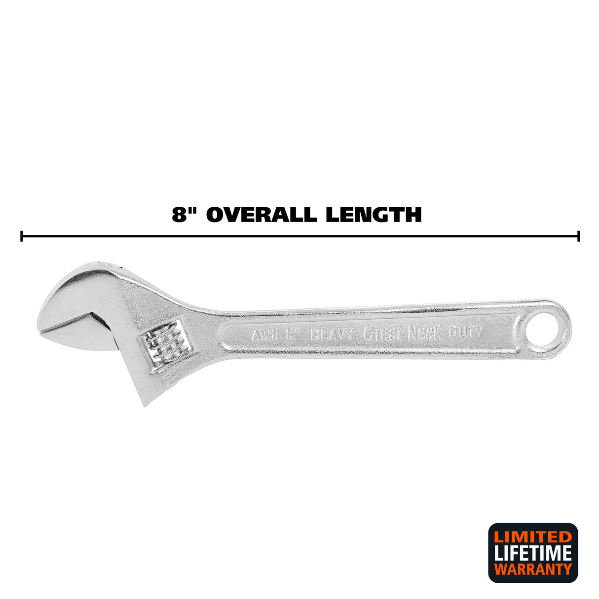 GreatNeck AW8C Adjustable Wrench (8 Inch) Additional Image 1