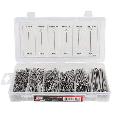 Hardware Machinery® 555 Piece Stainless Cotter Pin Assortment Additional Image 1