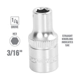OEMTOOLS 22222 1/4 Inch Drive 6 Pt. Socket (3/16 Inch) Additional Image 1