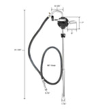 Lincoln Industrial 1387 Manual Rotary Fuel Pump with Hose for 55 Gallon Drums Additional Image 1