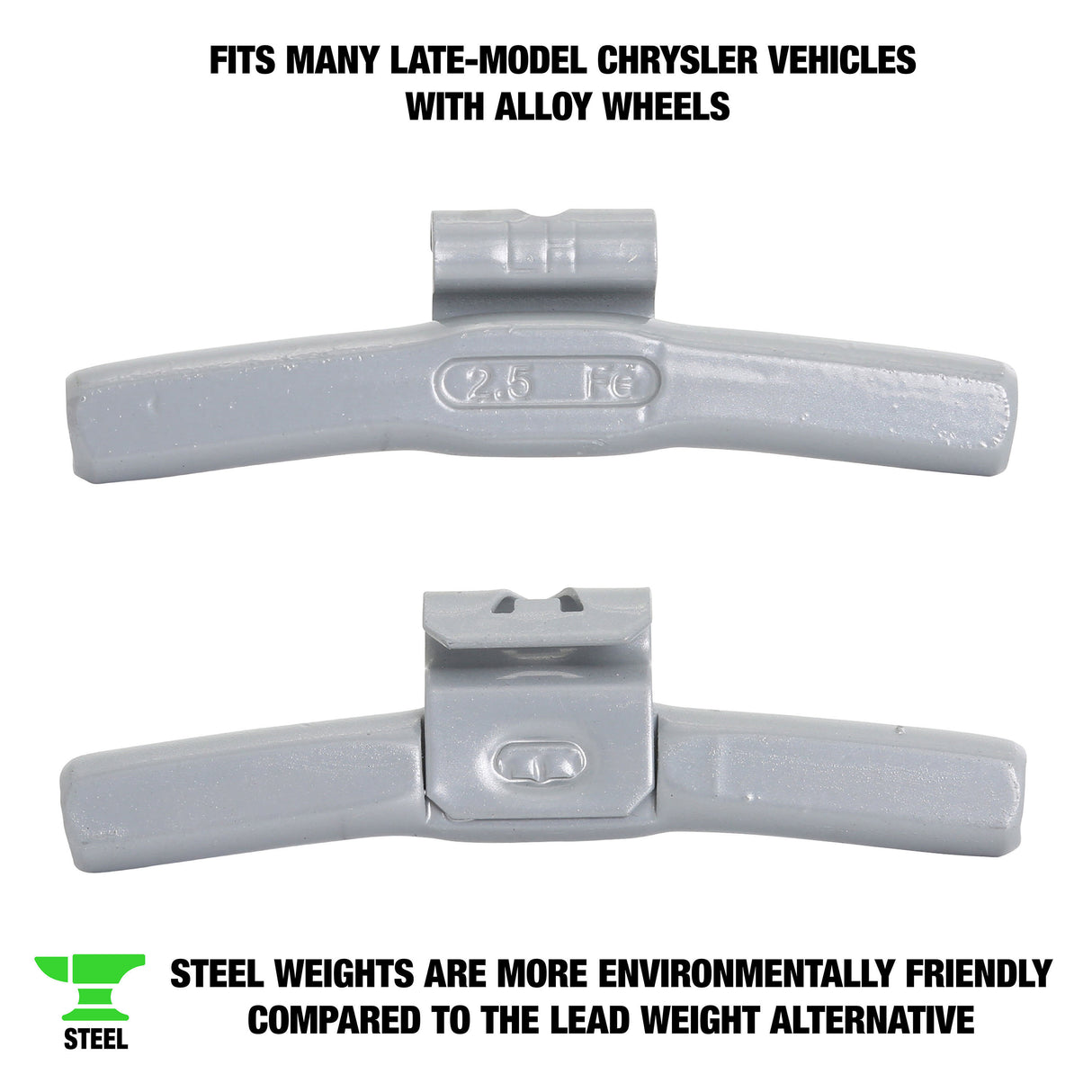 OEMTOOLS 23304 2.5 Oz. LH Style Steel Wheel Weight - 1 Box of 25 Additional Image 1