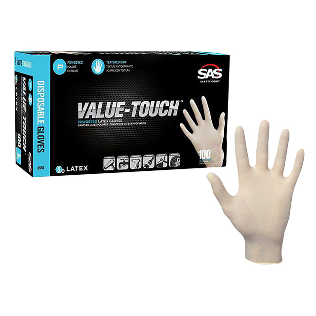 SAS 6592 Value-Touch Latex, 5 mil, Powder,  (10 Boxes of 100) - M Main Image