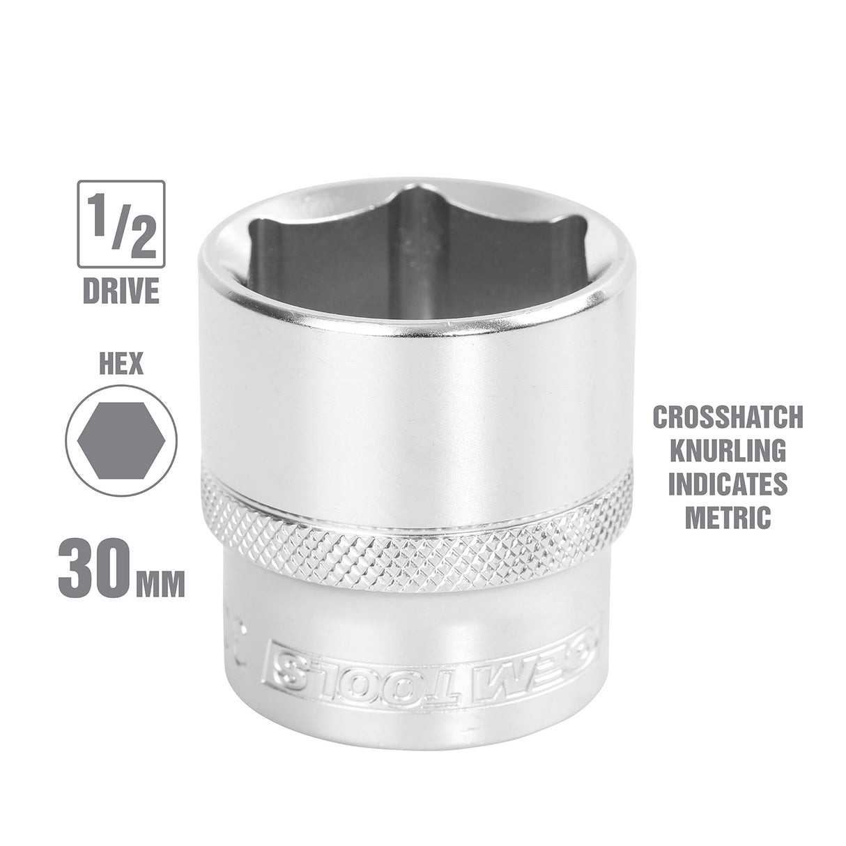 OEMTOOLS 22410 30 mm 1/2 Inch Drive Socket Additional Image 1