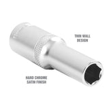 OEMTOOLS 22441 1/2 Inch Drive 6 Pt. Deep Wall Socket (11 mm) Additional Image 2