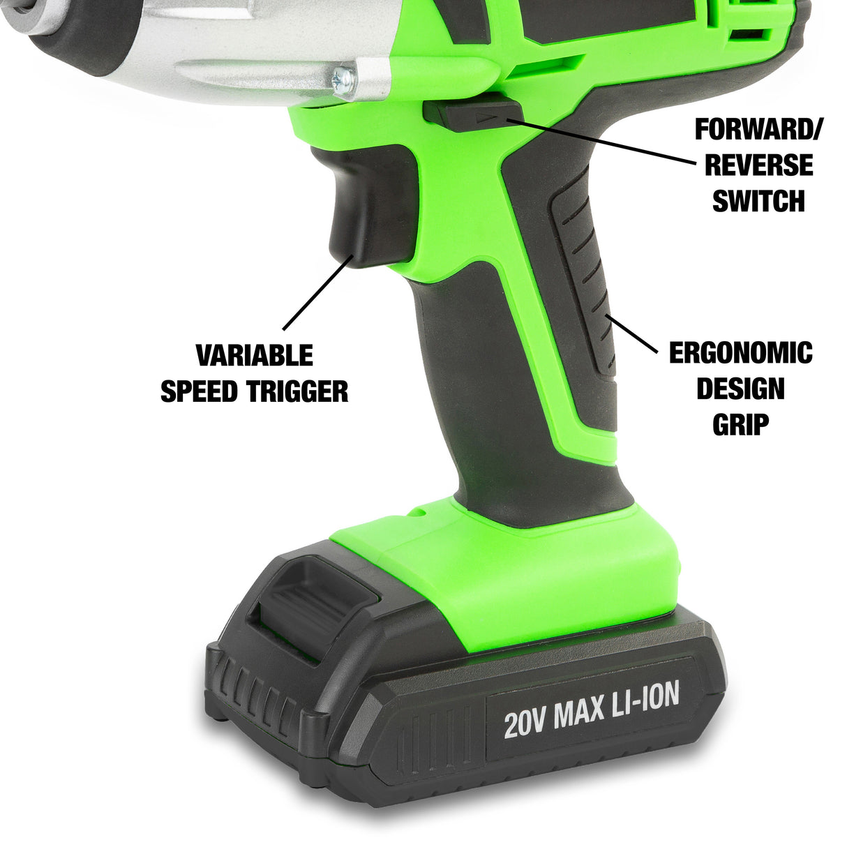 OEMTOOLS 24670 20V MAX* Lithium-ion Cordless 1/2in. Drive Impact Wrench Additional Image 3