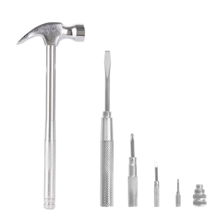 Great Neck HA104002 5 in 1 Silver Hammer and Screwdriver Set Main Image