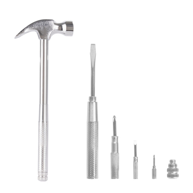 Great Neck HA104002 5 in 1 Silver Hammer and Screwdriver Set Main Image