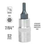 OEMTOOLS 22854 1/4 Inch Drive Hex Bit Socket (7/64 Inch) Additional Image 1