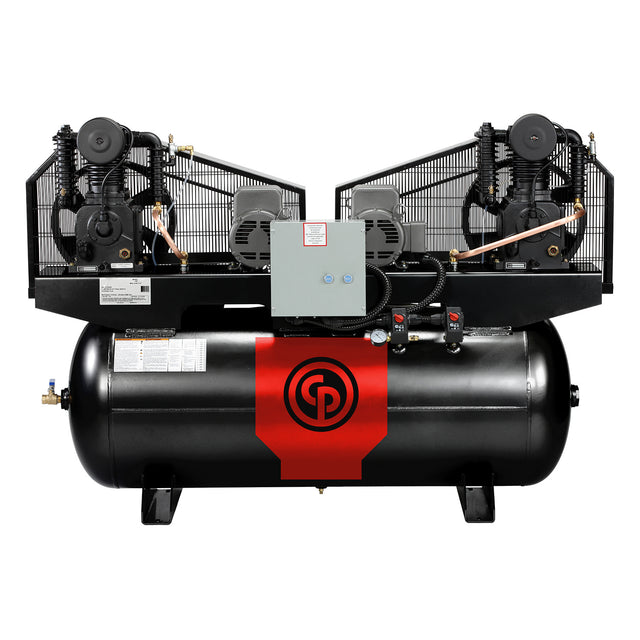 Chicago Pneumatic RCP-C10121D 10 HP Duplex 5X2 208-230V 1Ph 2 Stage Cast Iron 120 Gallon Main Image