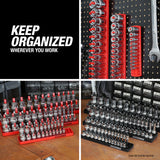 OEMTOOLS 22234 6 Piece SAE and Metric Socket Tray Set (Red and Black) Additional Image 7