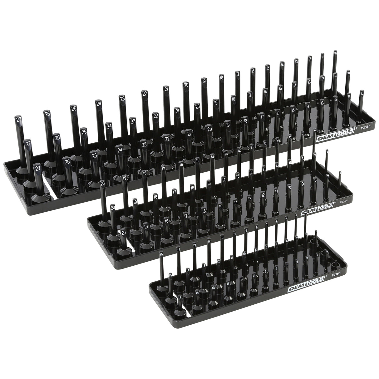 OEMTOOLS 22338 3 Piece 3 Post Socket Tray Set – Metric Main Image
