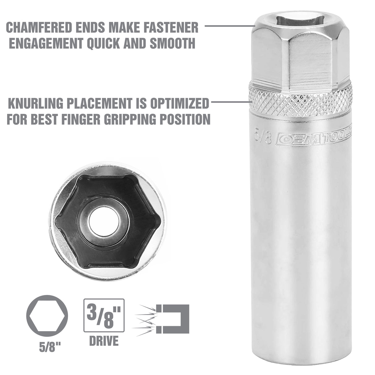 OEMTOOLS 22887 5/8 Inch 3/8in. Drive Magnetic Spark Plug Socket Additional Image 3