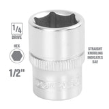 OEMTOOLS 22230 1/4 Inch Drive 6 Pt. Socket (1/2 Inch) Additional Image 1