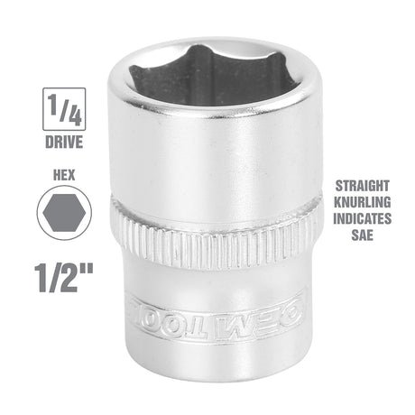 OEMTOOLS 22230 1/4 Inch Drive 6 Pt. Socket (1/2 Inch) Additional Image 1