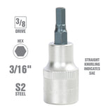 OEMTOOLS 22862 3/8 Inch Drive Hex Bit Socket (3/16 Inch) Additional Image 1