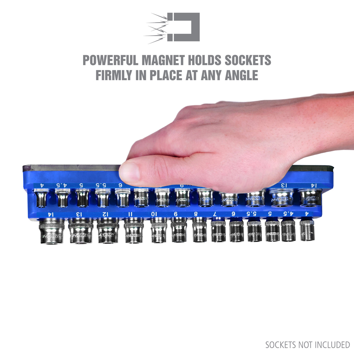 OEMTOOLS 22489 6 Pack Set Metric and SAE Magnetic Socket Tray Set - Red and Blue Additional Image 4