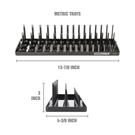 OEMTOOLS 22354 3 Post Socket Tray - 3/8in. Drive (Metric) Additional Image 1