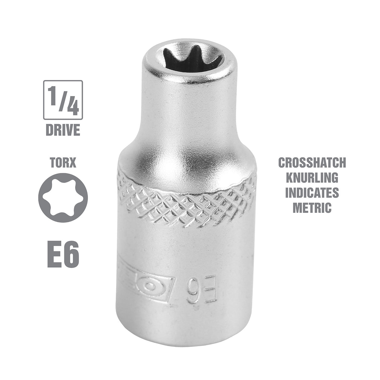 OEMTOOLS 22802 E6 1/4 Inch Drive External Star Socket Additional Image 1