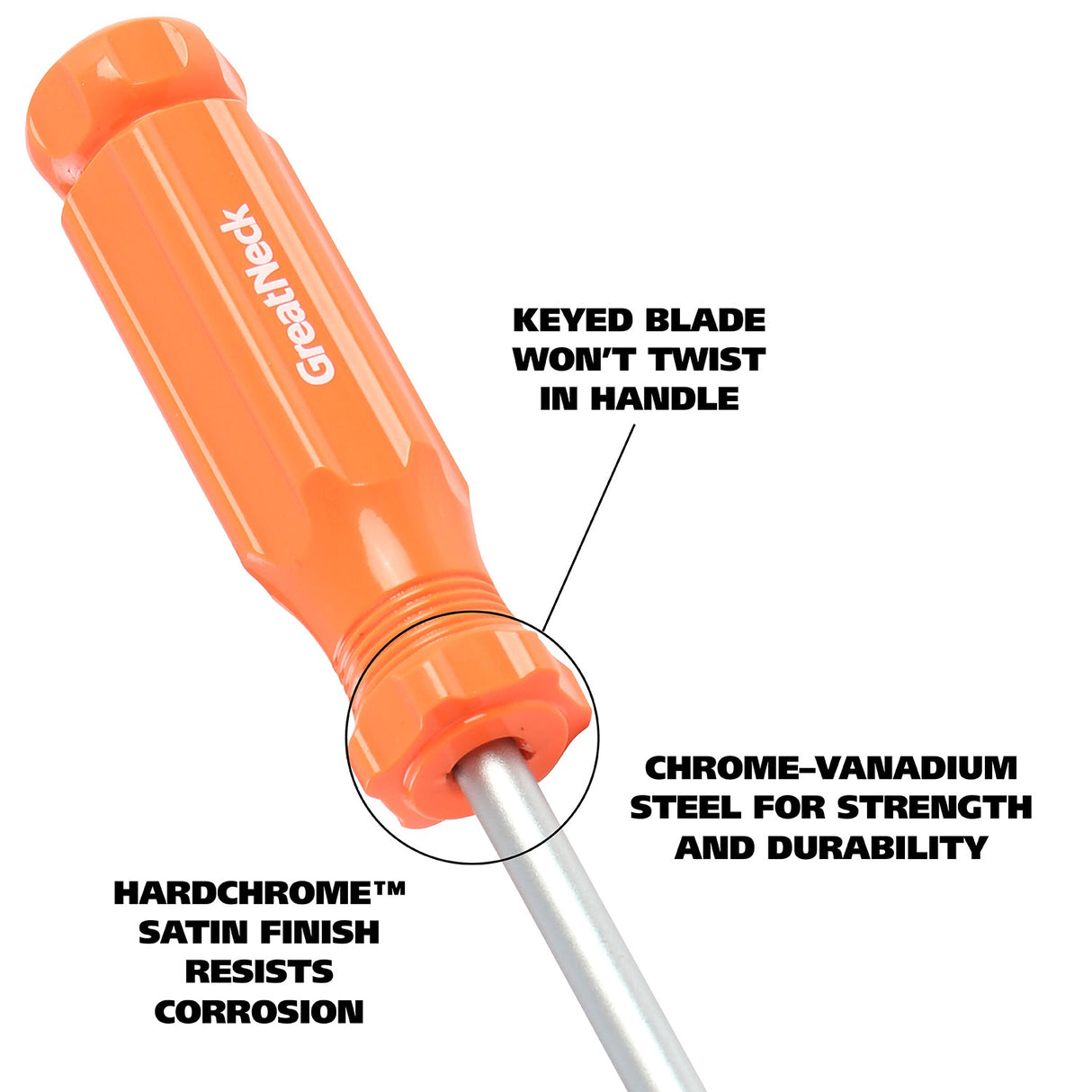 GreatNeck 73322 #2 x 4 Inch Round Shank Screwdriver Additional Image 3