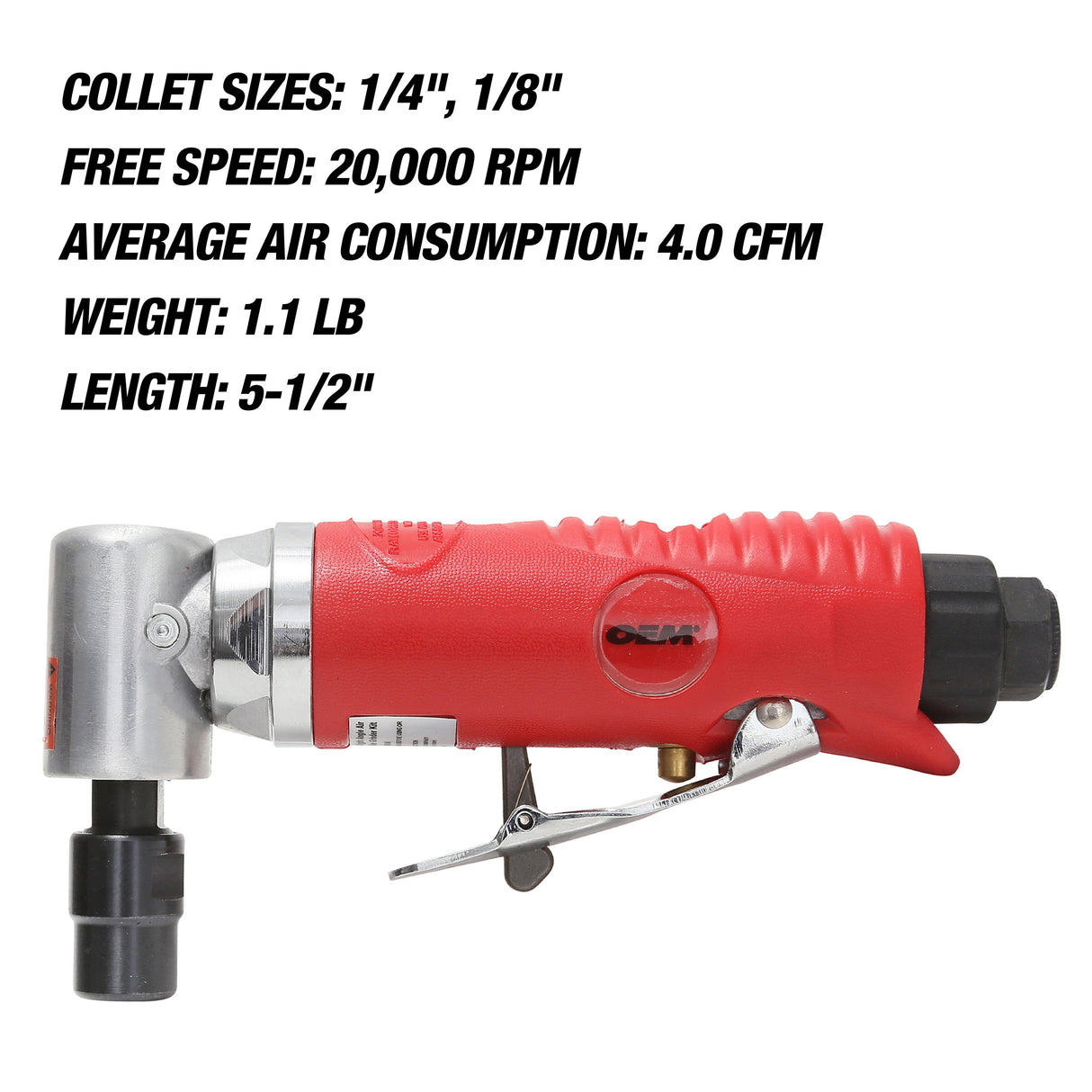 OEMTOOLS 25777 Right Angle Air Die Grinder Kit Additional Image 4