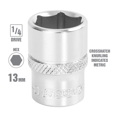 OEMTOOLS 22250 1/4 Inch Drive 6 Pt. Socket (13 mm) Additional Image 1
