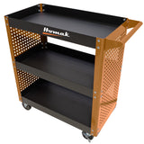 Homak OB06030032 30in. 3-Tier Metal Service Cart w/Toolboard Additional Image 2