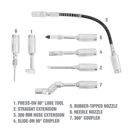 OEMTOOLS 25711 7 Piece Grease Fitting Adapter Set Additional Image 1