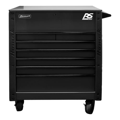 Homak 35in. 7-Drawer Flip-Top Service Cart - Black Additional Image 2