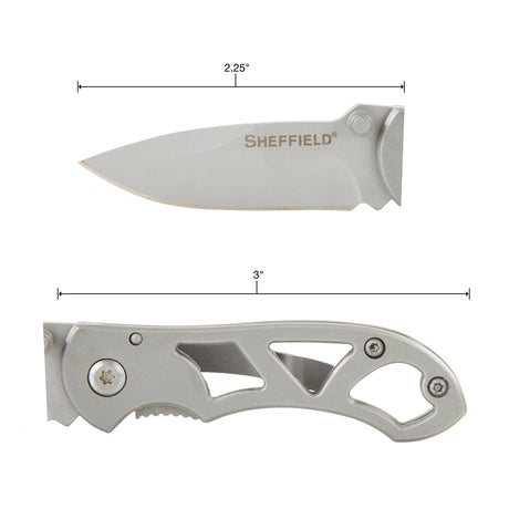 Sheffield 12931 Alloy Series Skeleframe 2.25in. Drop-Point Folding Knife Additional Image 1
