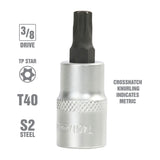 OEMTOOLS 22787 3/8 Inch Drive Tamper Proof Star Socket Bit (T40) Additional Image 1
