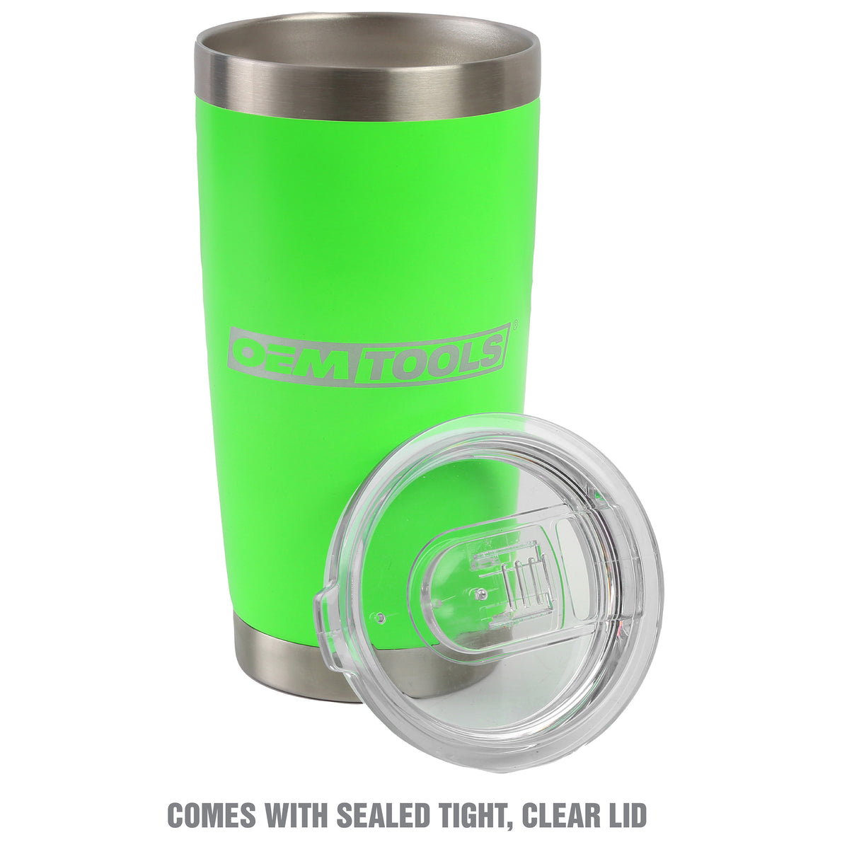 OEMTOOLS 26046  20 Oz. Stainless Steel Double Wall Tumbler - Green Additional Image 3