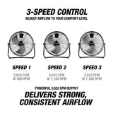 OEMTOOLS 34889 20 Inch High Velocity Floor Fan Additional Image 2