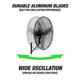 OEMTOOLS 34885 30 Inch Oscillating Wall Mount Fan Additional Image 3