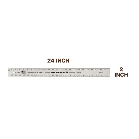 Mayes 10207 Straight Edge Aluminum Ruler (24 x 2 Inch) Additional Image 1