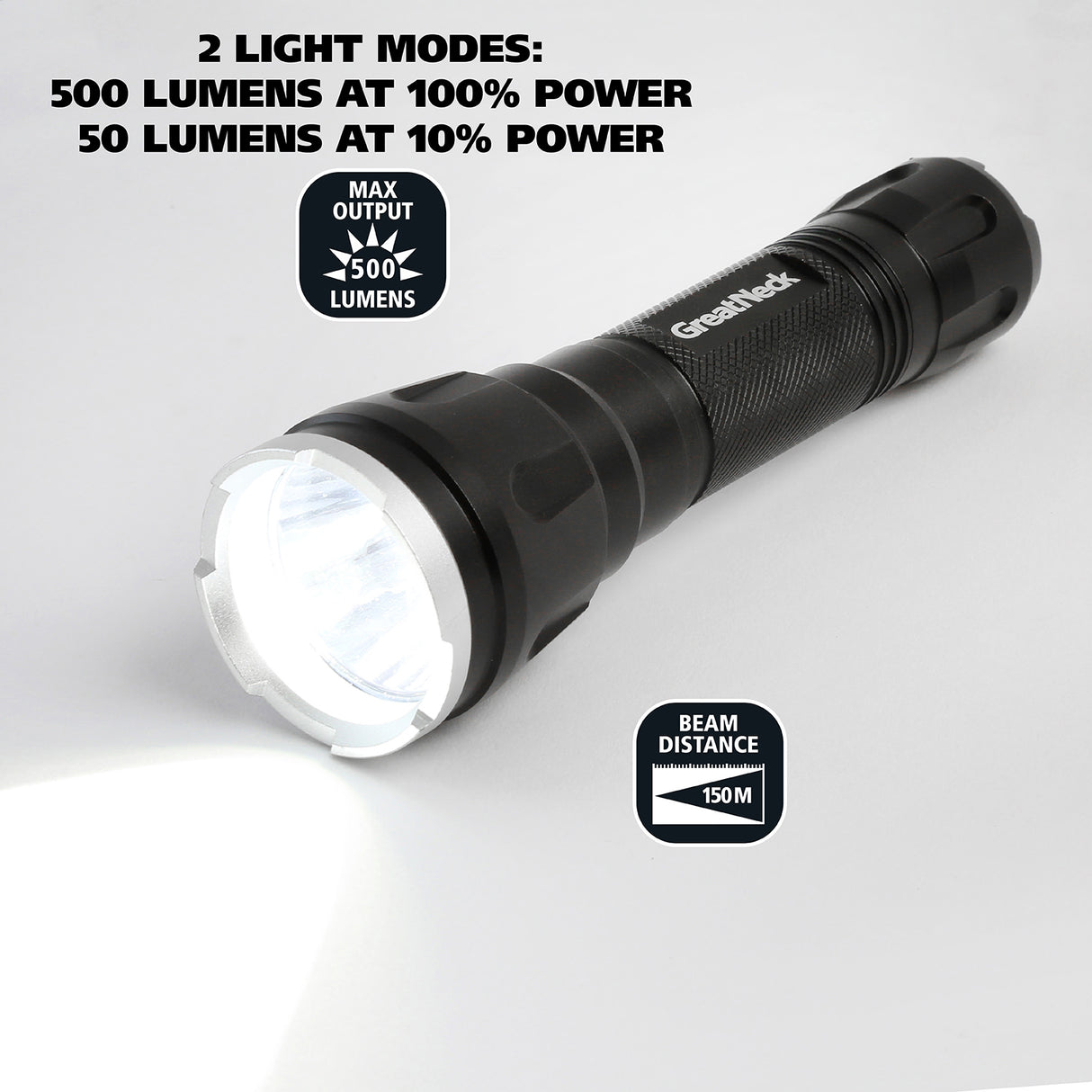 GreatNeck 74219 500 Lumen Tactical LED Flashlight Additional Image 1