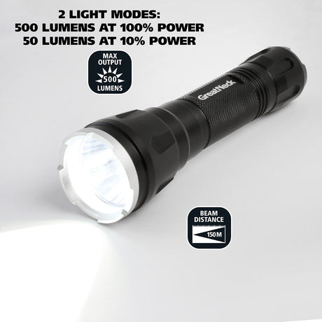 GreatNeck 74219 500 Lumen Tactical LED Flashlight Additional Image 1