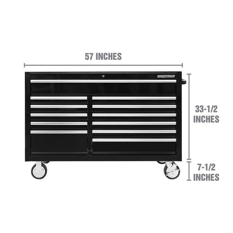 OEMTOOLS 24736 Professional Series 57-Inch 12-Drawer Tool Cabinet - Black Additional Image 1