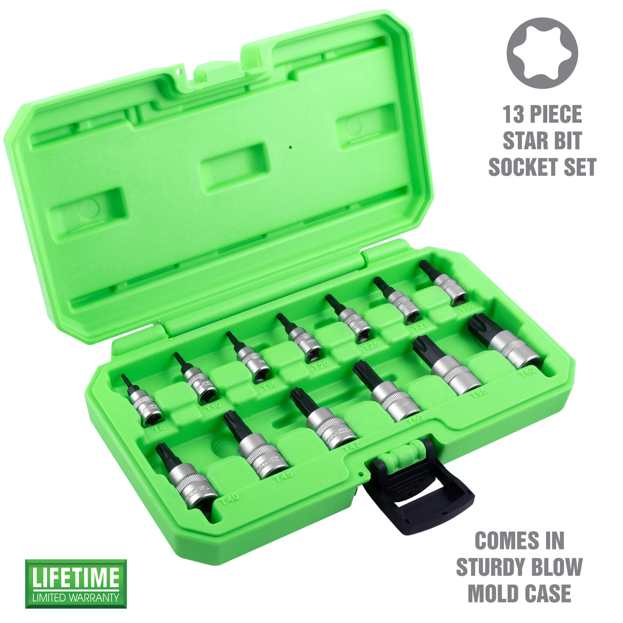 OEMTOOLS 23904 13 Piece Magnetic Star Bit Socket Set Additional Image 1
