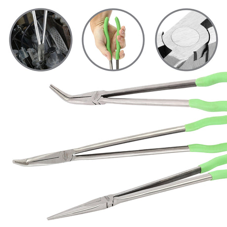 OEMTOOLS 22660 16 Inch Long Reach Long Nose Pliers Set - 3 Piece Additional Image 1
