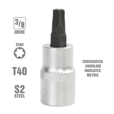 OEMTOOLS 22767 3/8 Inch Drive Star Socket Bit (T40) Additional Image 1