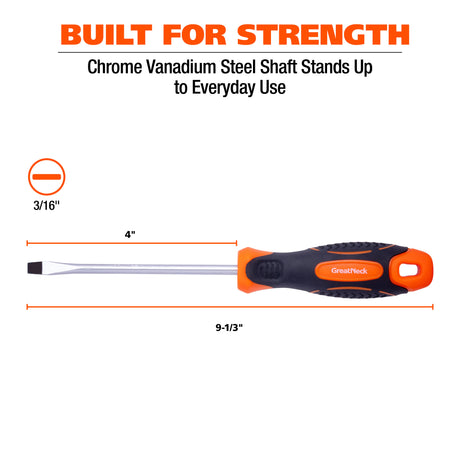 GreatNeck 21822 3/16in. x 4in. Slotted Screwdriver Additional Image 4