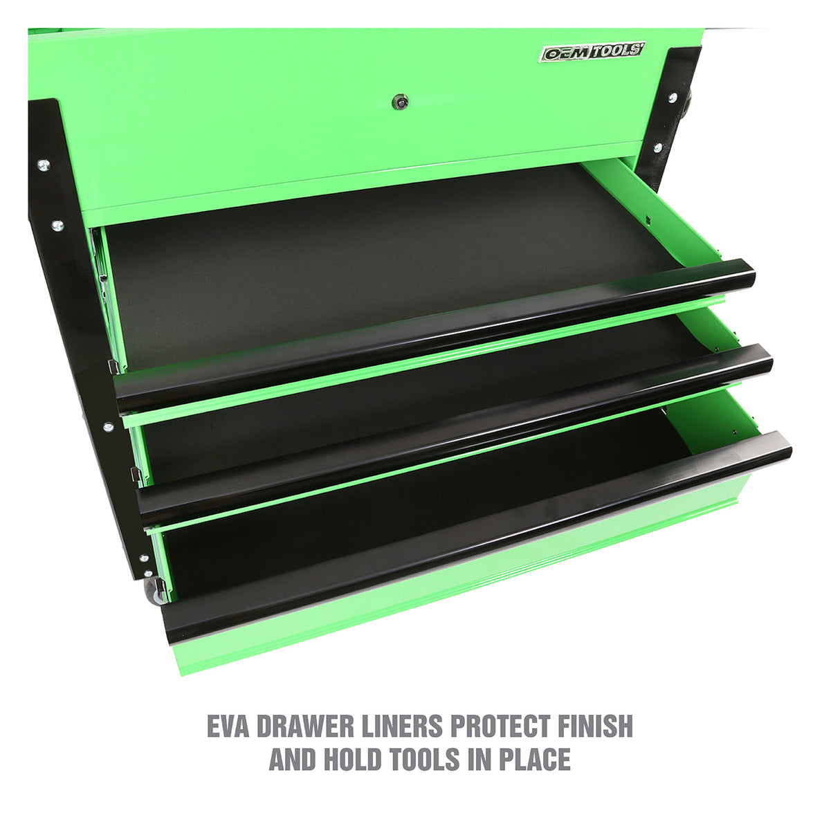 OEMTOOLS 24731 3 Drawer Slide Top Tool Cart - Green Additional Image 8