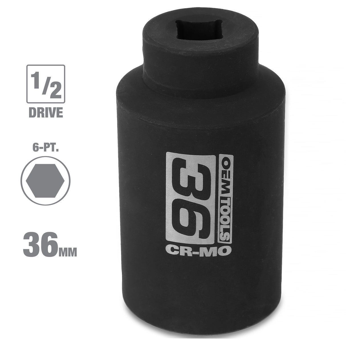 OEMTOOLS 25206 1/2 Inch Drive Axle Nut Socket (36 mm) Additional Image 1