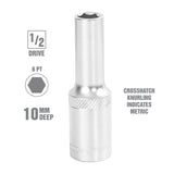 OEMTOOLS 22440 1/2 Inch Drive 6 Pt. Deep Wall Socket (10 mm) Additional Image 1