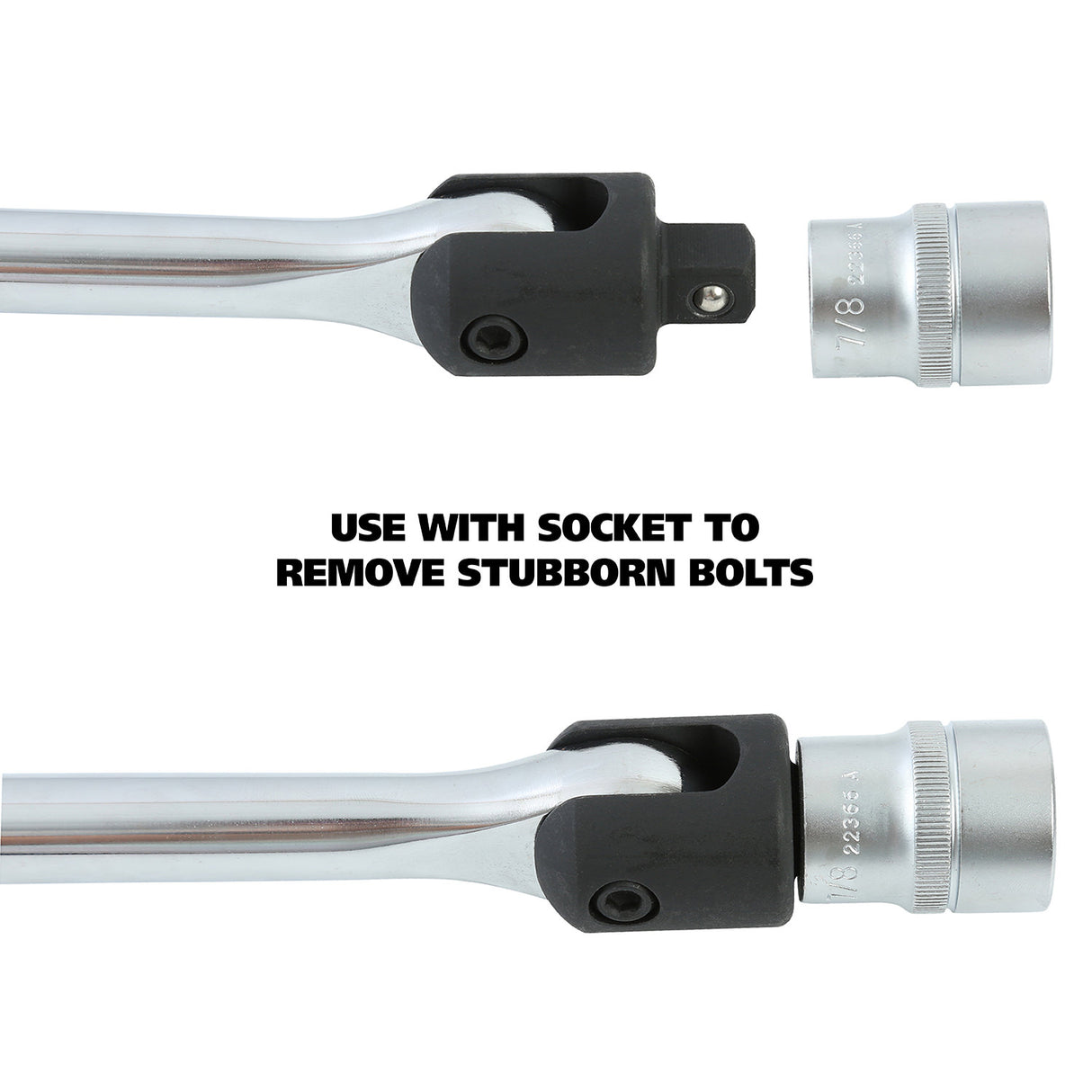 GreatNeck 38005 1/2in. Drive 24-Inch Breaker Bar with Flex Head Additional Image 5