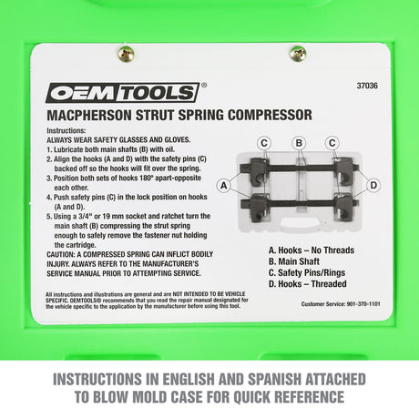 OEMTOOLS 37036 Strut Spring Compressor Additional Image 6