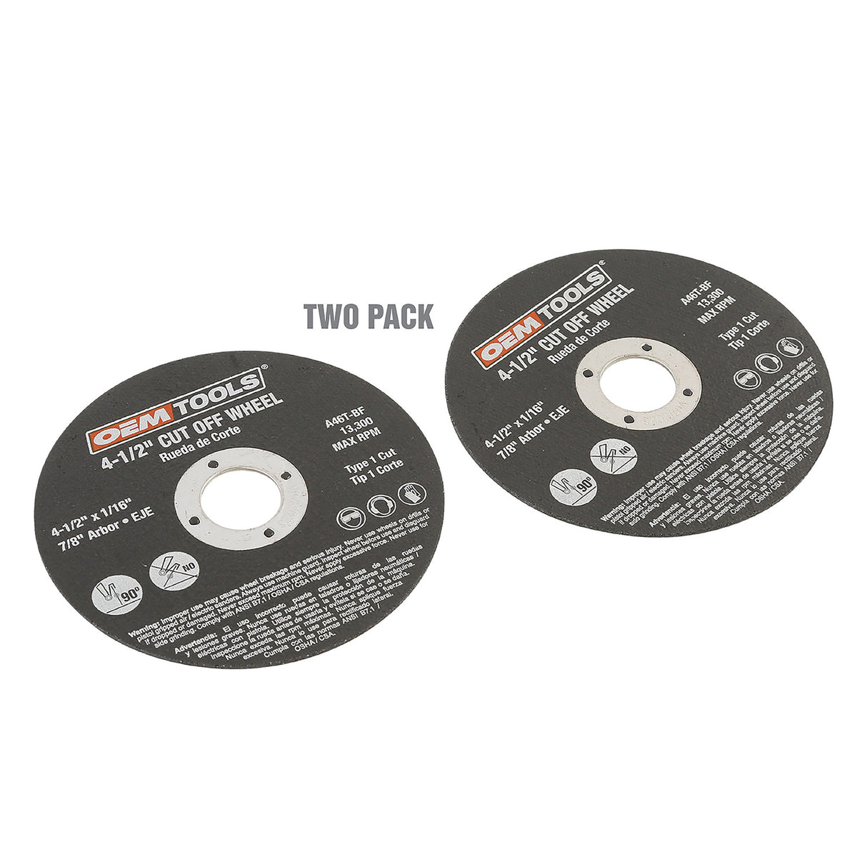 OEMTOOLS 26510 4.5X1/16X7/8 Cut Off Wheel - Pack of 6 Additional Image 1